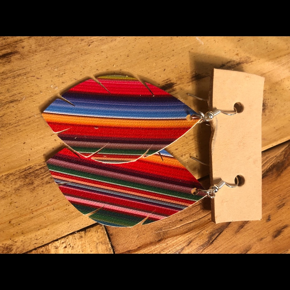 Serape Leather Earrings